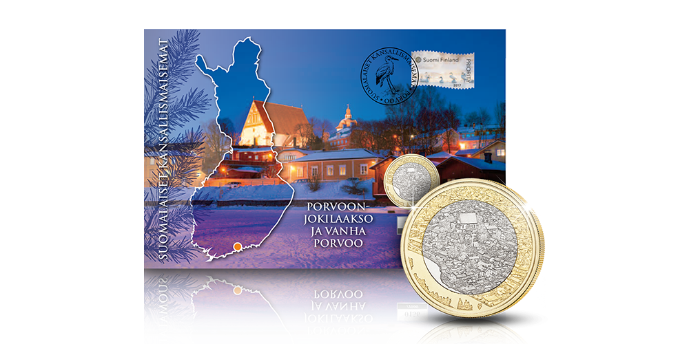 Porvoonjokilaakso ja Vanha Porvoo kauniissa juhlarahakirjeessä Porvoonjokilaakso ja Vanha Porvoo kauniissa juhlarahakirjeessä